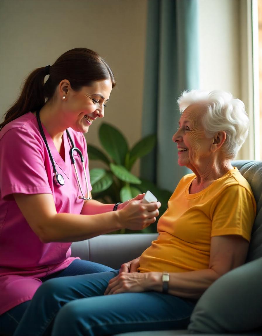 Reachout Solutions community nurse supporting a participant at home